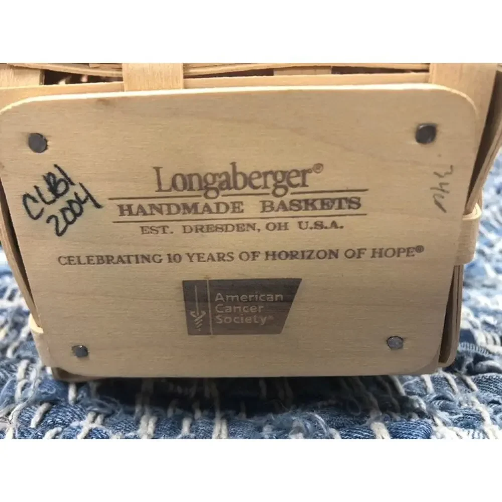 Vintage Longaberger Cancer Basket 2004 Horizon of Hope
